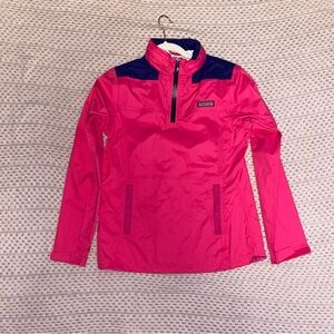 Vineyard Vines Pink and Blue Quarter Zip Jacket